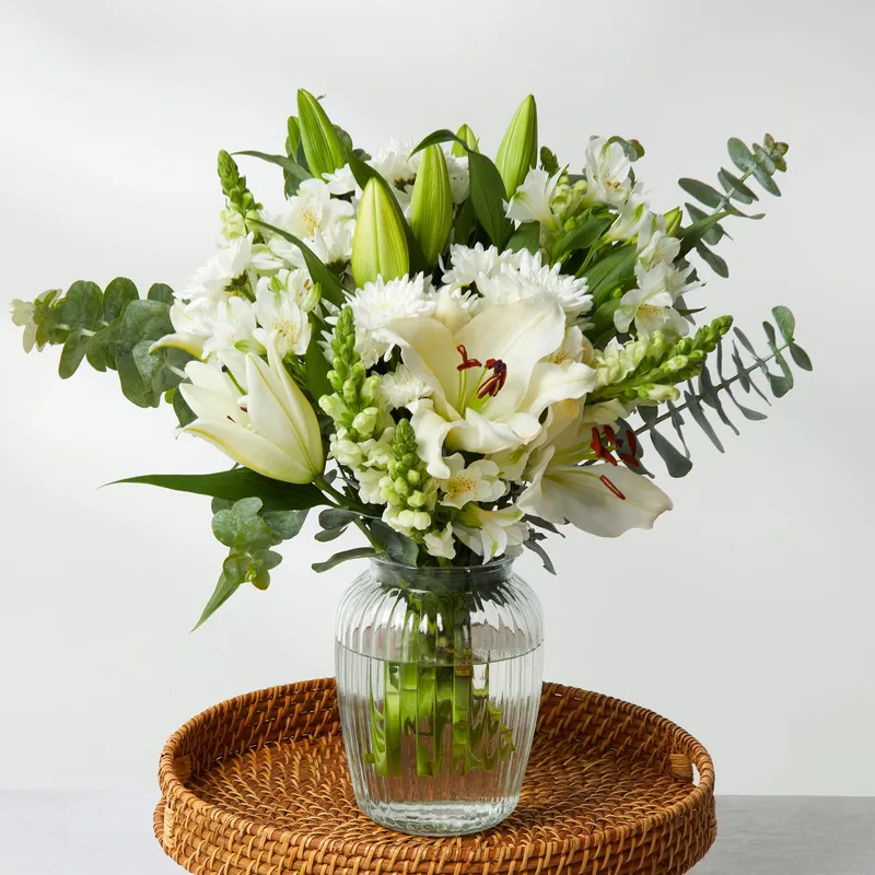 Classic white and green studio arrangement